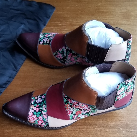 New size! Coach Patchwork Bandit Leather Boots - Picture 5 of 8